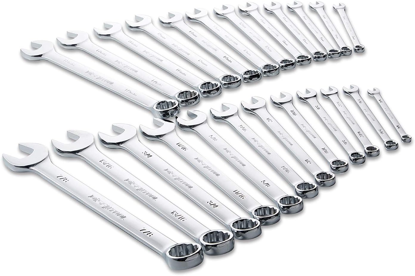 24-Piece Drop Forged Steel Combination Wrench Set with Tool Roll U875