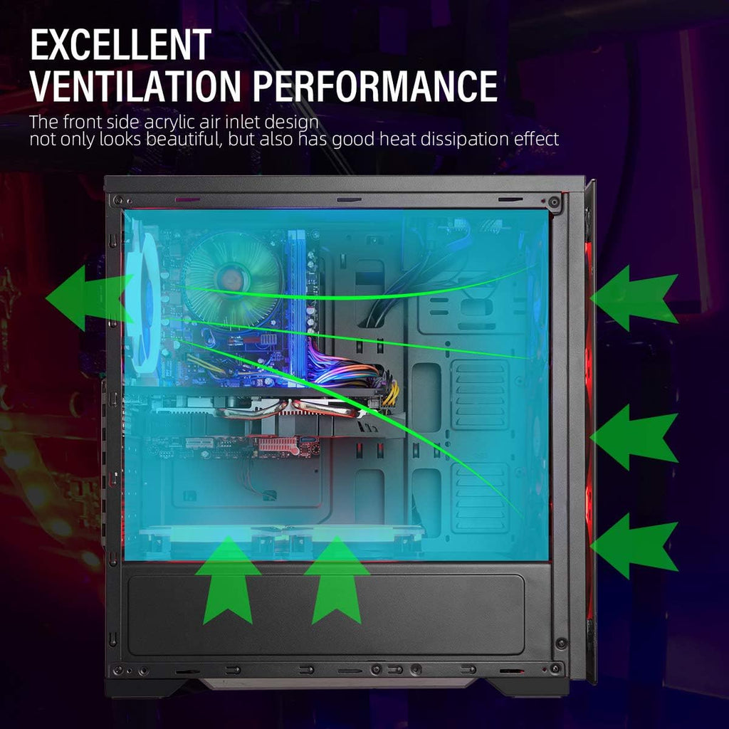 ATX Computer Case with Acrylic Side Panel F164495