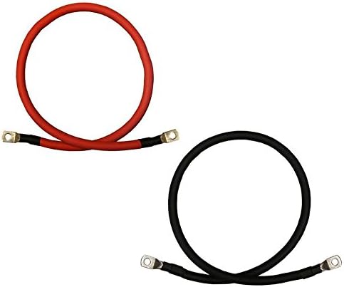 4 AWG Pure Copper Battery Inverter Cables with 3/8 in Lugs O472190