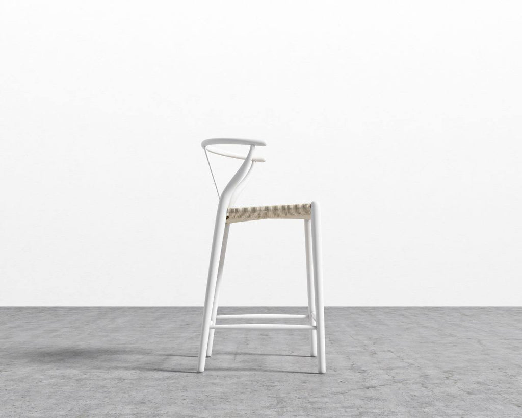 White Lacquer Wood Bar Stool L6700