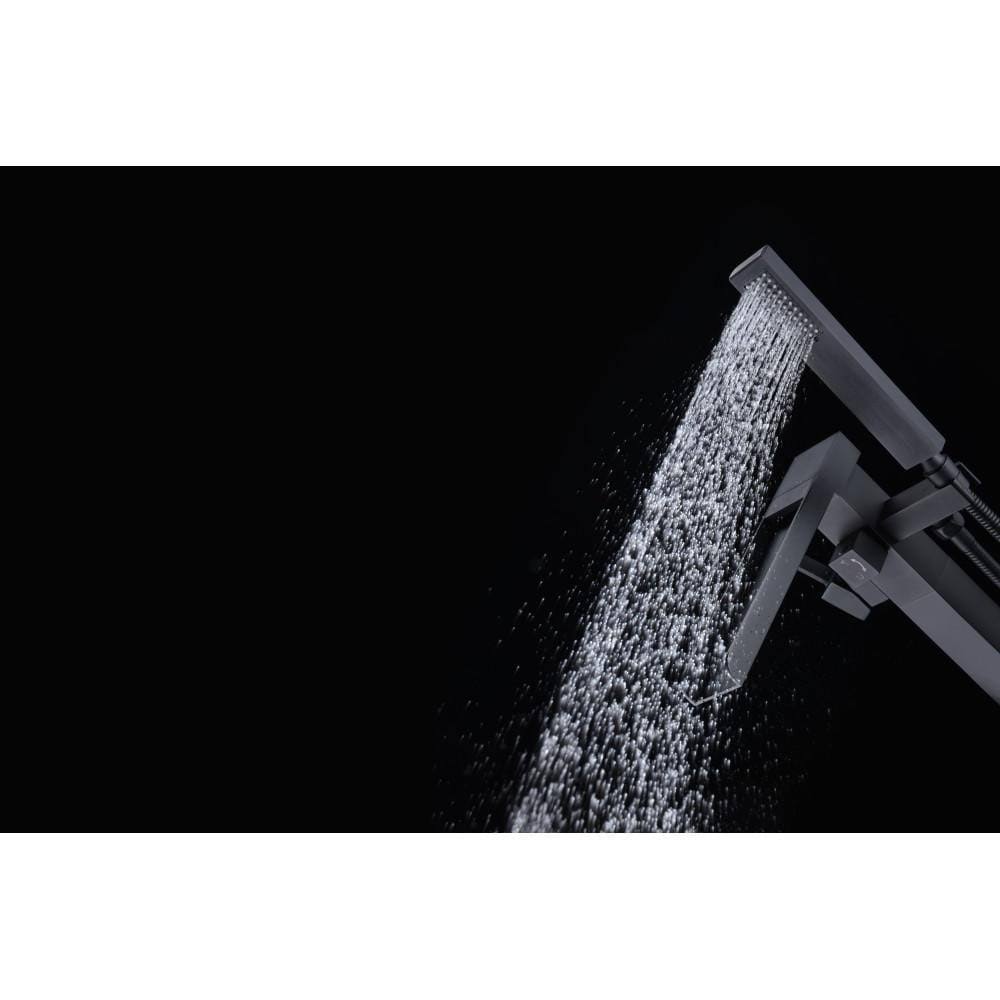 Matte Black Claw Foot Tub Faucet with Hand Shower O360