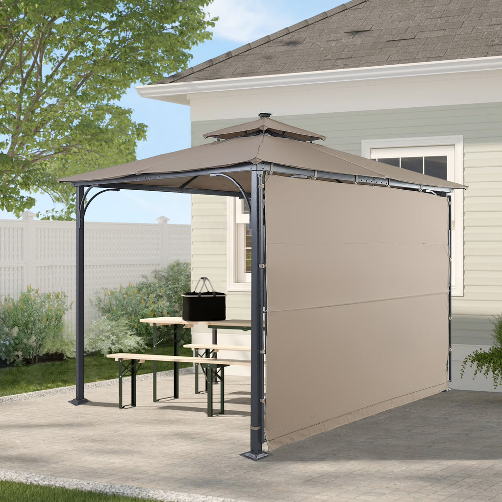 Brown 9.8ft.L x 9.8ft.W Gazebo with LED Light W22605