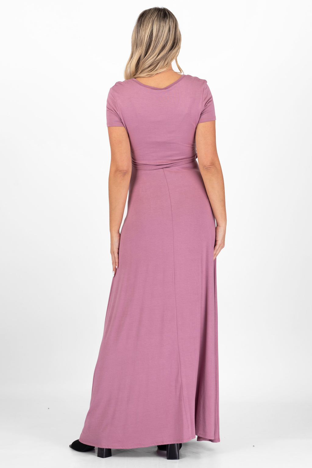 Maternity Nursing Short Sleeve Floral Dress with Tie Belt S496482