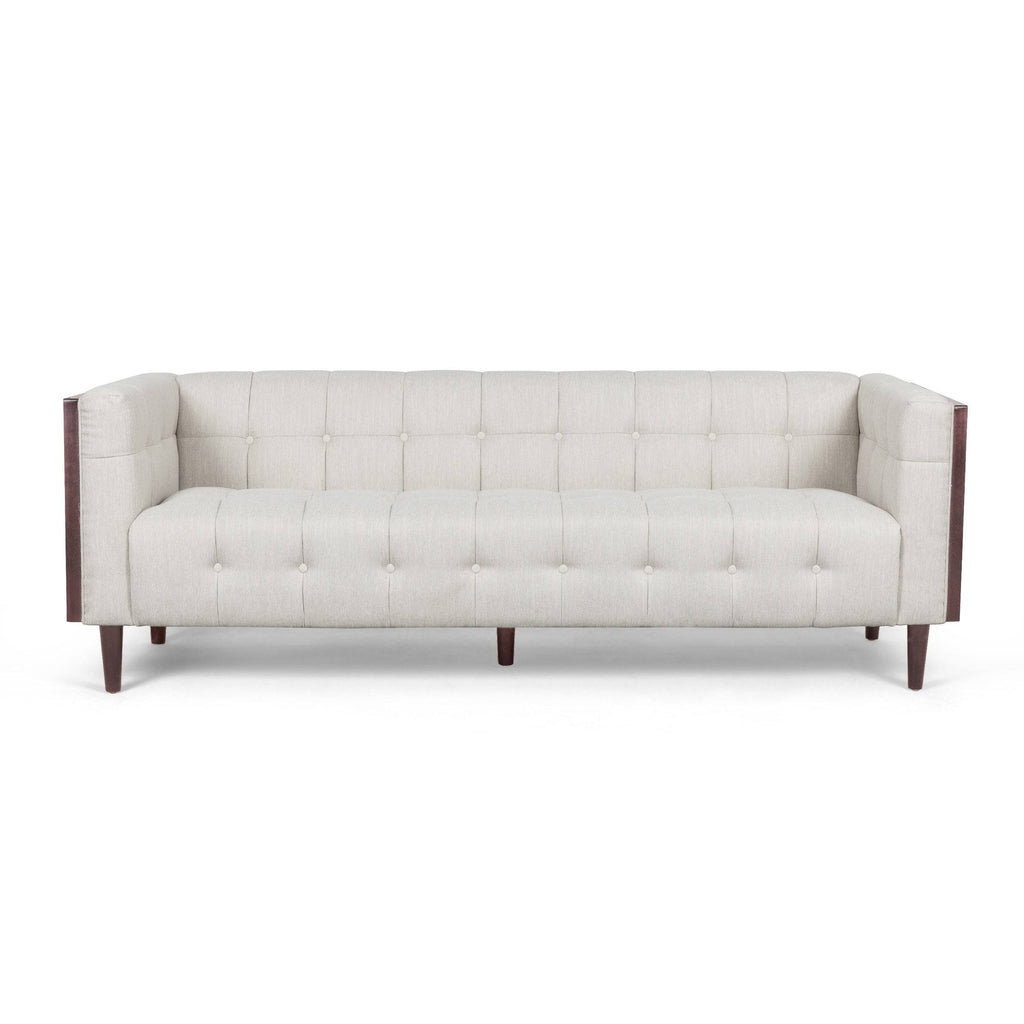 Tufted 3 Seater Sofa Beige/Brown N385