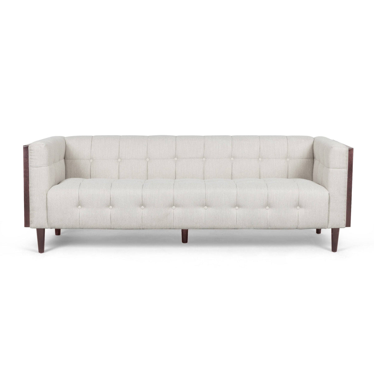 Tufted 3 Seater Sofa Beige/Brown N385