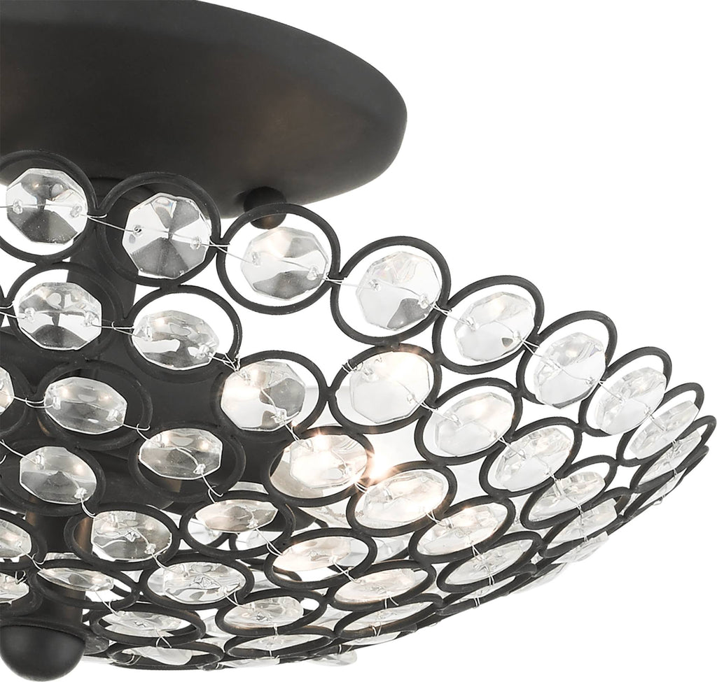 Black 2 Light Semi-Flush Mount G3701