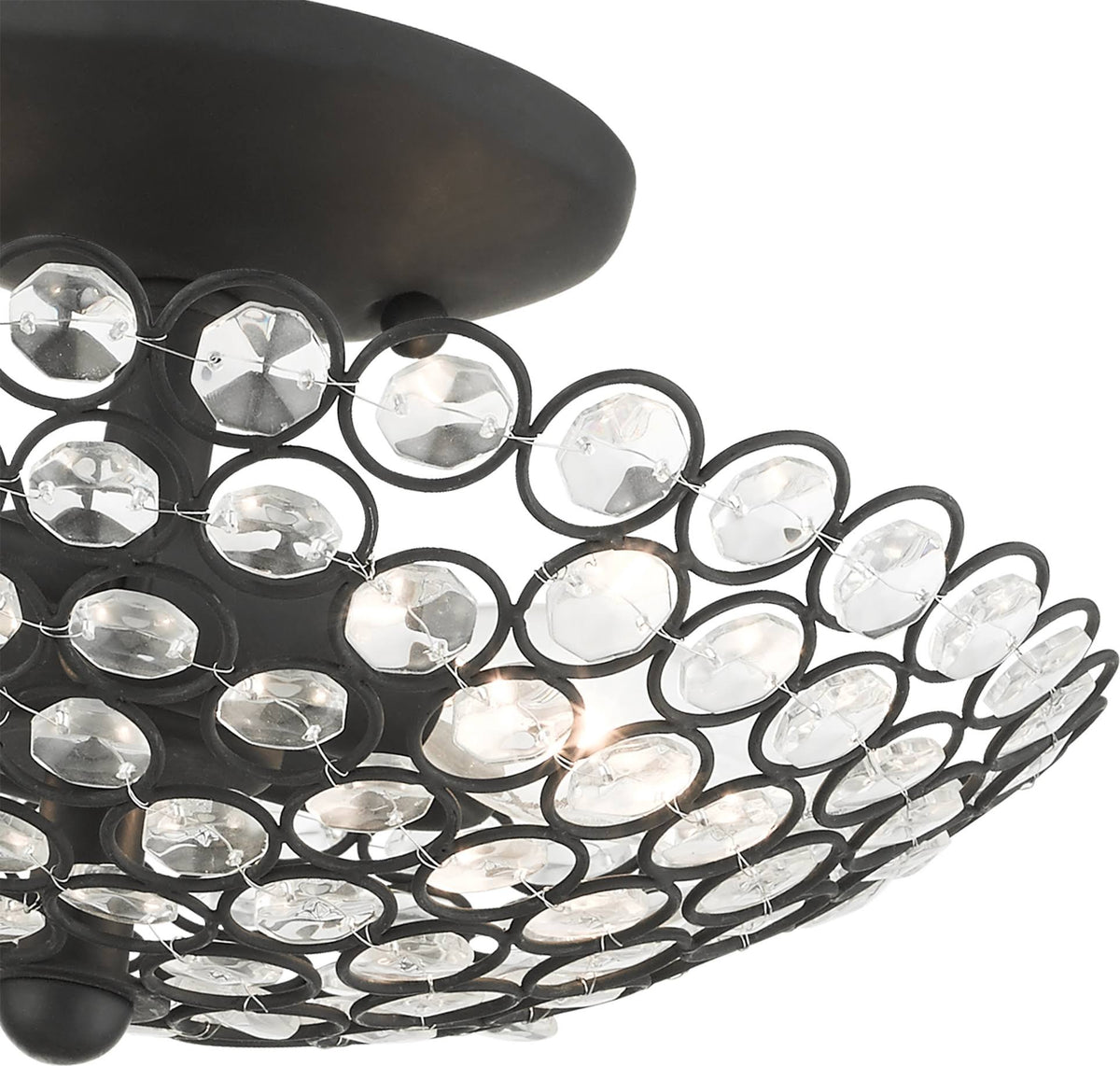 Black 2 Light Semi-Flush Mount G3701