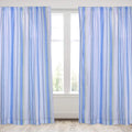 Striped Coastal Fish Drape Panel in Blues and Greens G304
