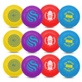 12 Pack Blue Red Violet Yellow Flying Disc L323812
