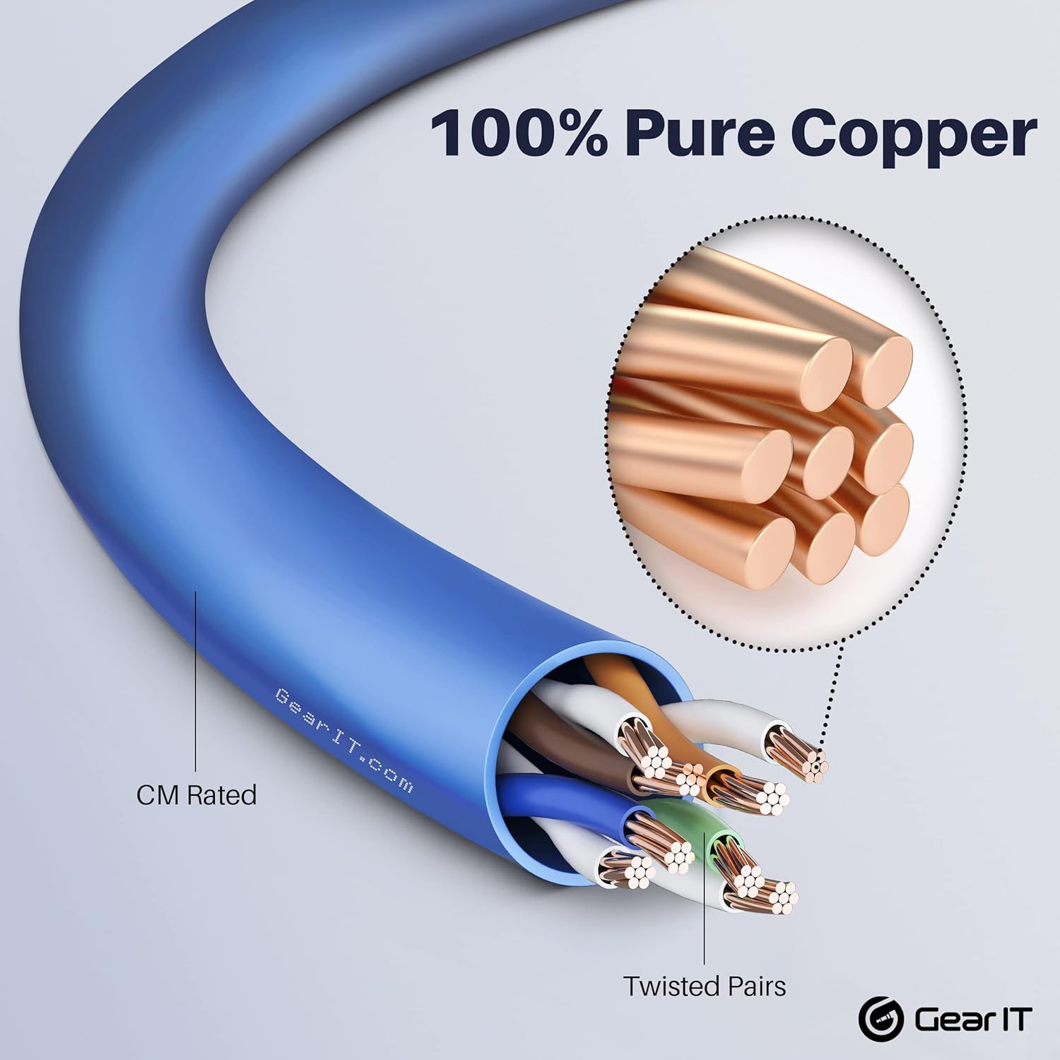 100-Pack Blue Cat5e Ethernet Patch Cable 1 Foot I529774