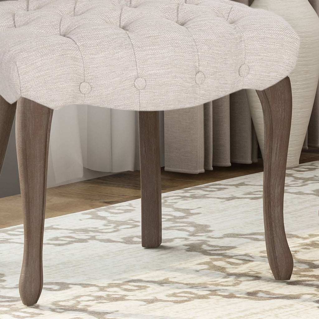 Tufted Dining Chair with Cabriole Legs Set of 2 Light Gray T946