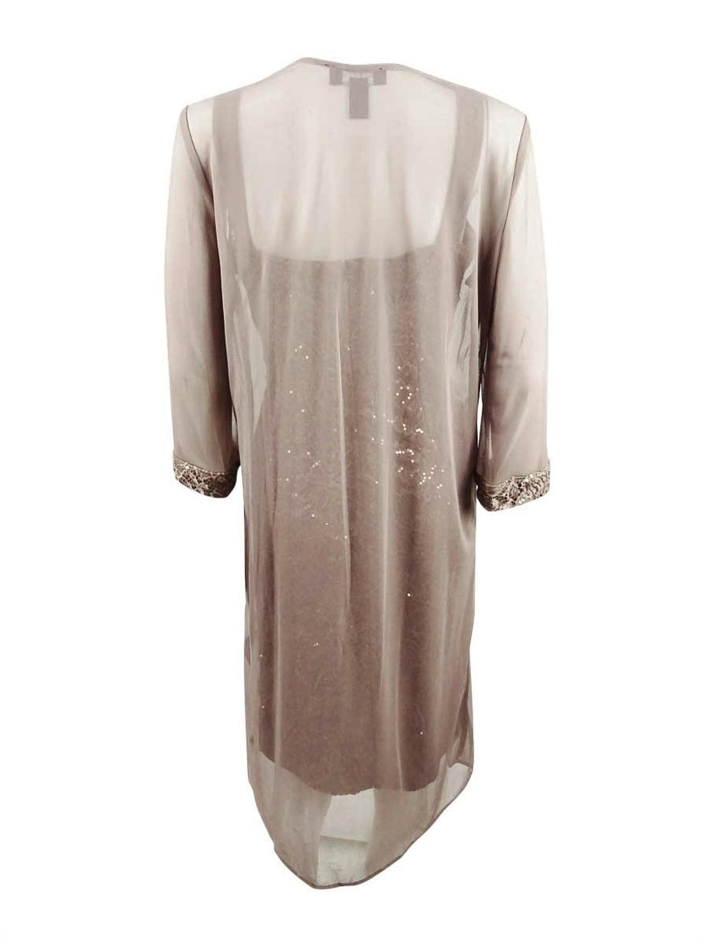 Lace Sequin-Embellished Dress & Jacket (6, Mocha) Q1252