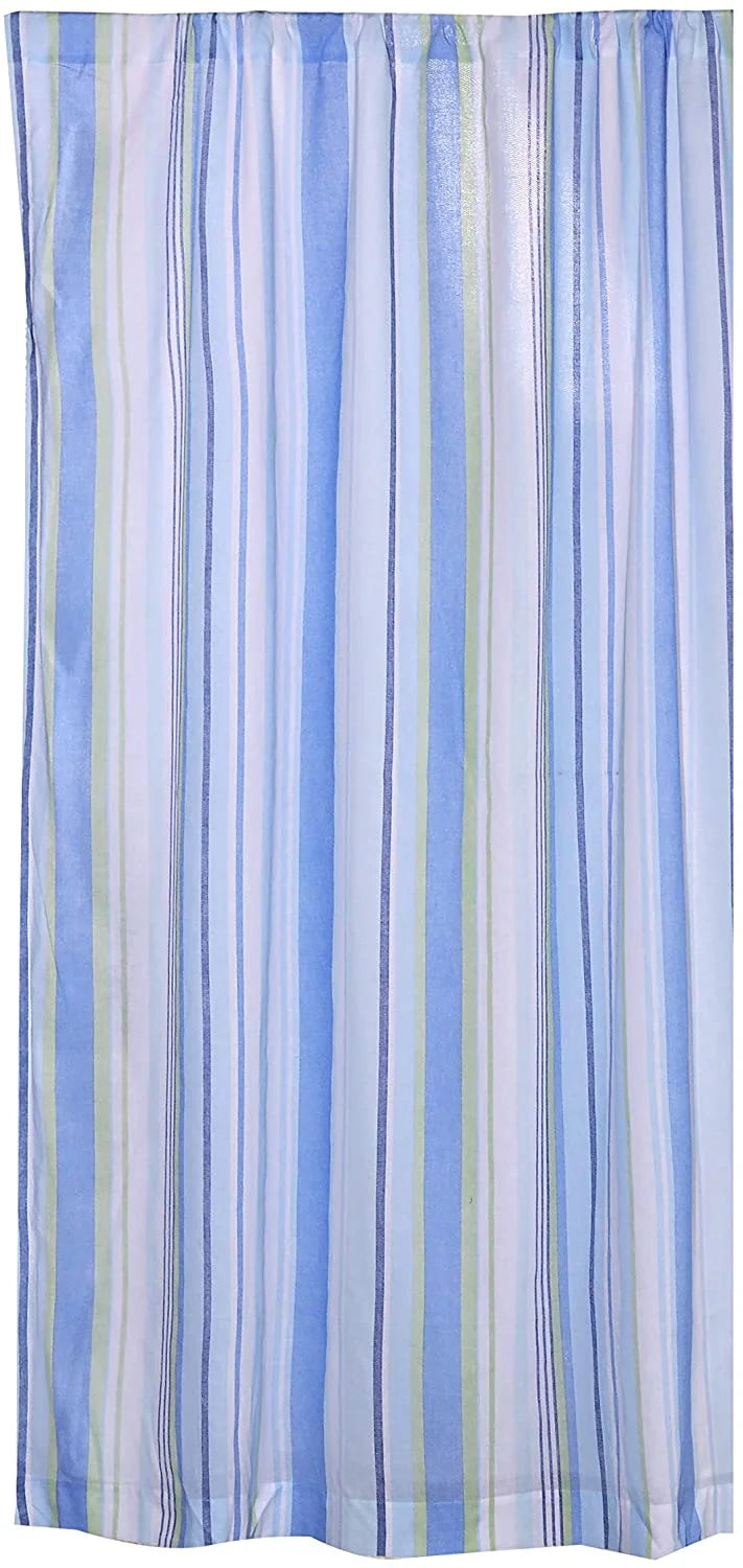 Striped Coastal Fish Drape Panel in Blues and Greens G304