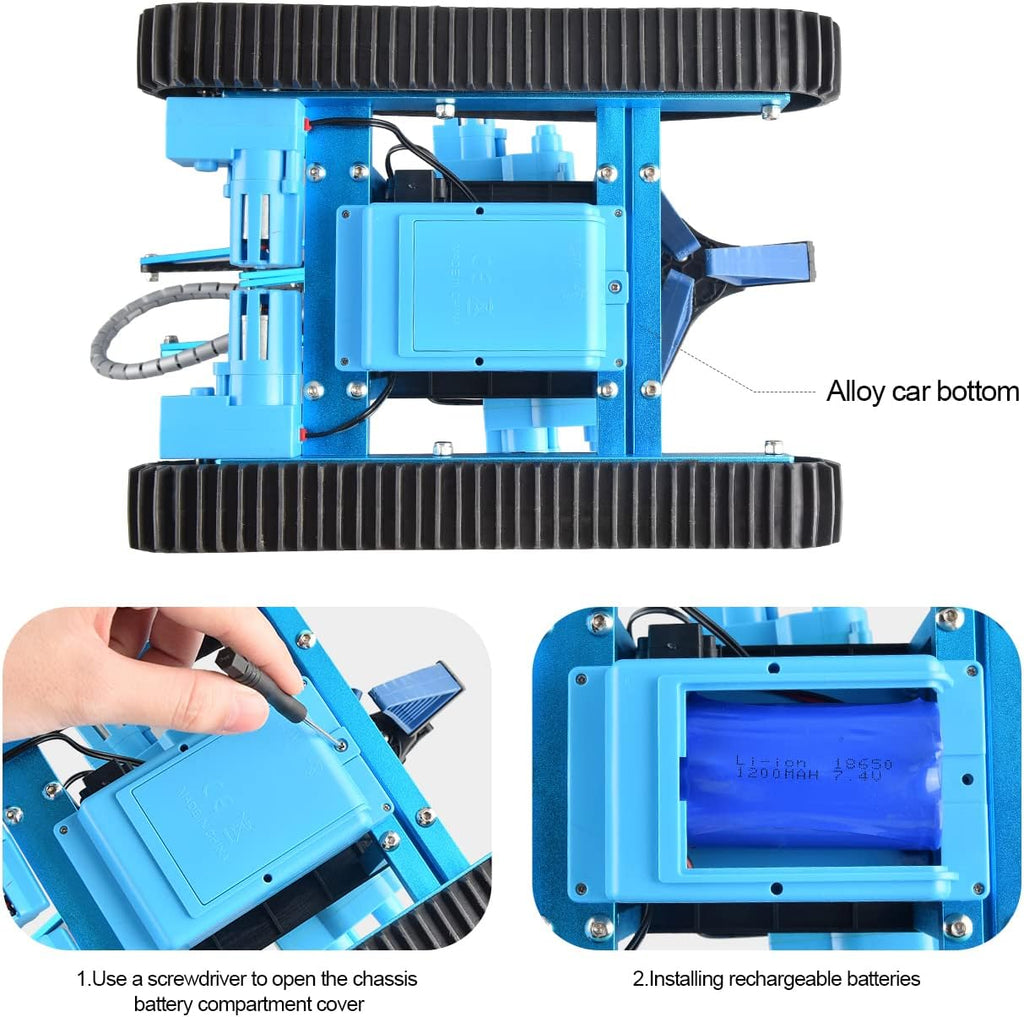 15 Channels 2.4G RC Robot Toy, DIY 151 pcs Take Apart Stem Excavator Toy Electronic Alloy Metal Mechanical Robotic Arm Building Kit J4995