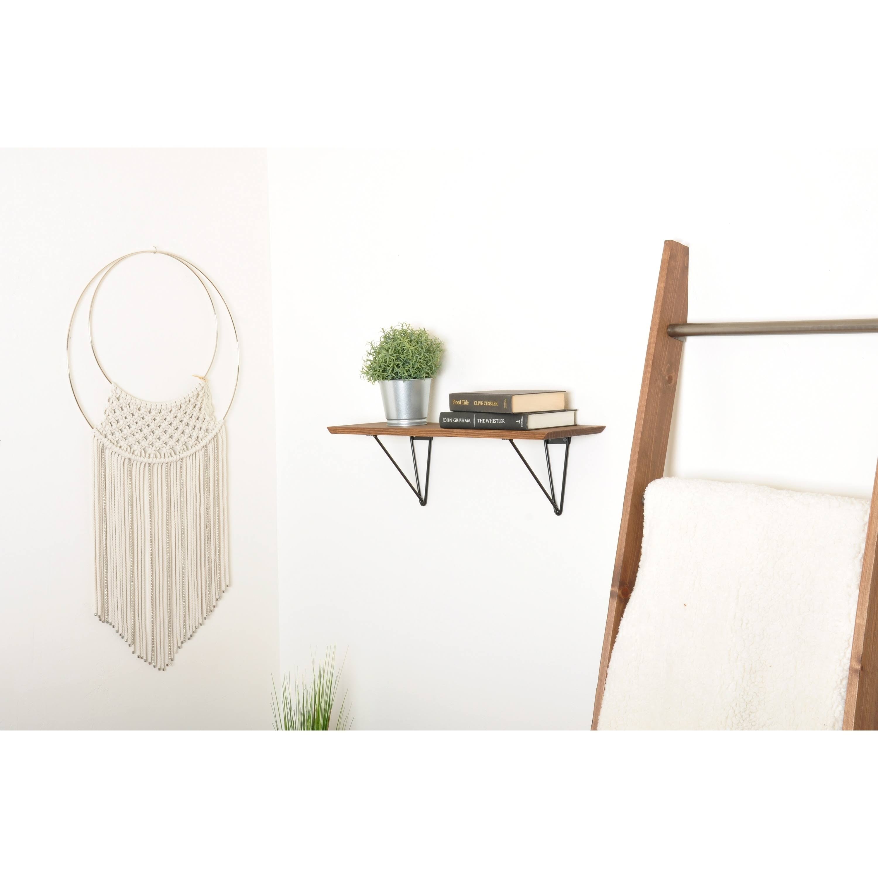 Dark Brown Wood Bracket Shelf J303