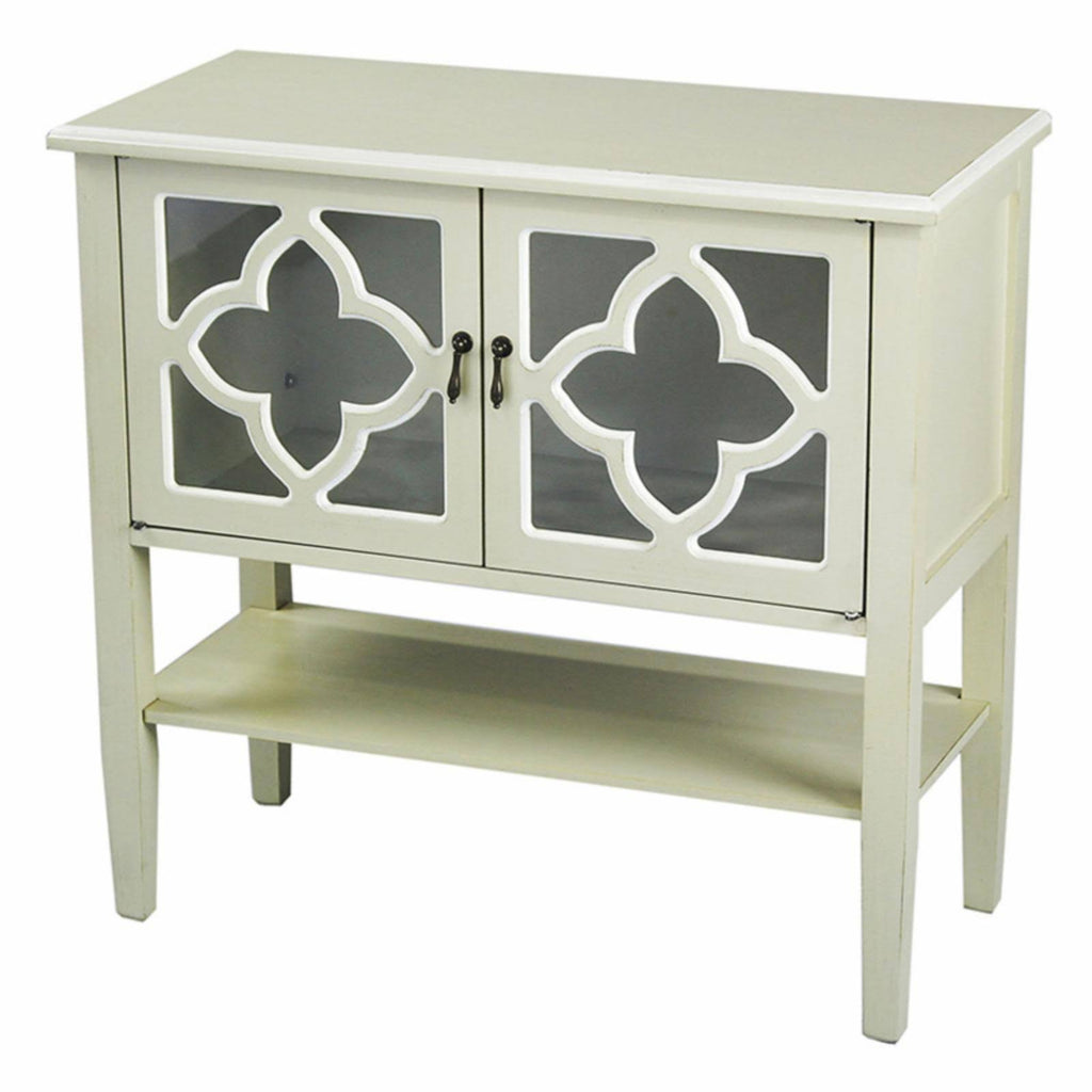Beige 2-Door Console Cabinet with Drawer Y4336