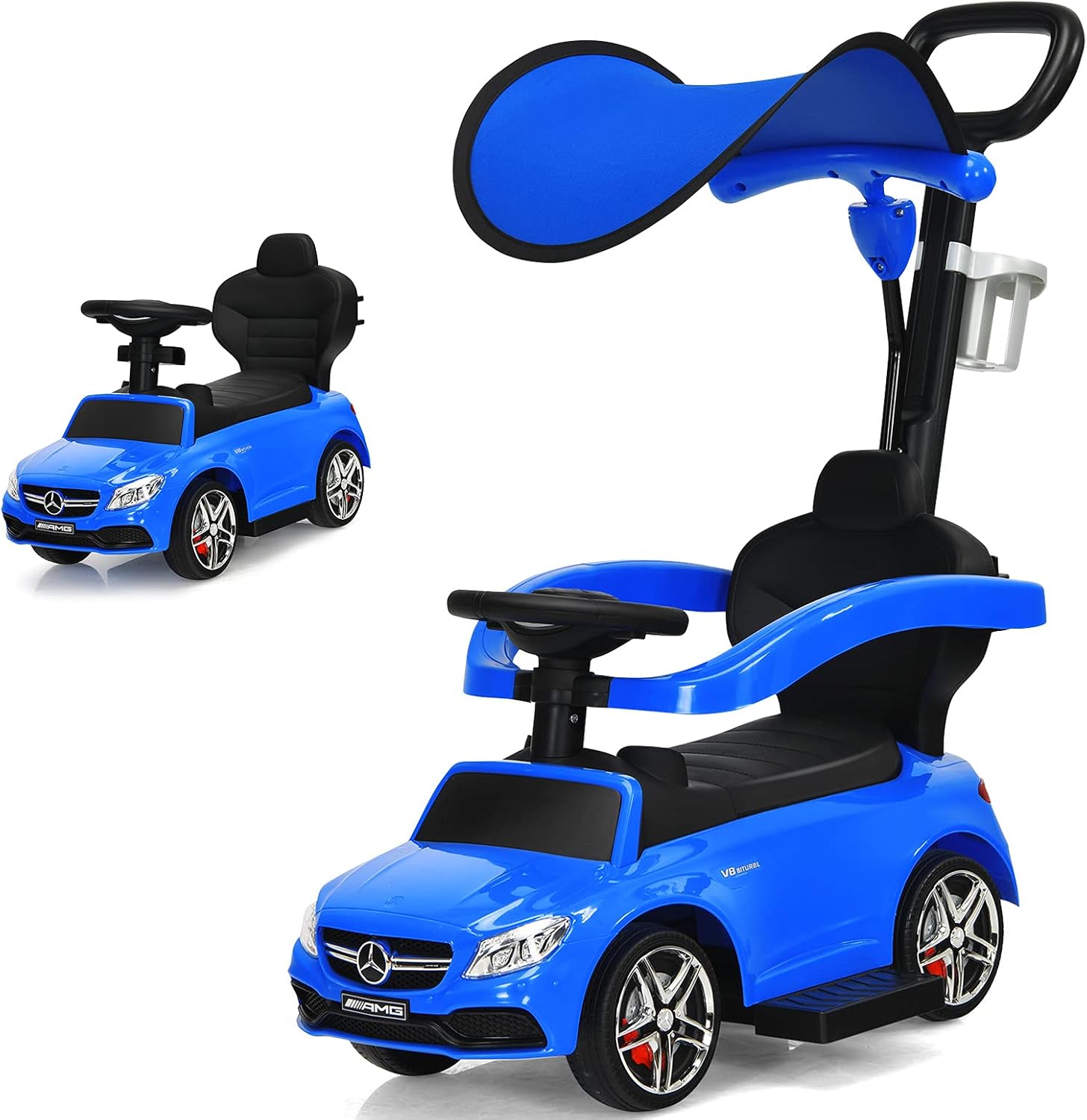 Blue 3 in 1 Ride On Push Car with Canopy L5836