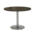 Round Top Table, Barnwood, Round Silver Base G876211