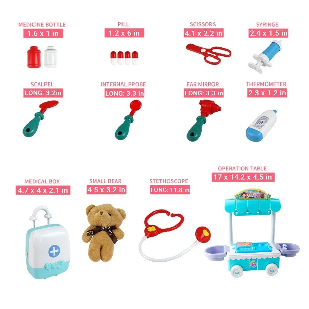 Doctor Kit Surgical Car with Music Children Play House Educational Role Play C251