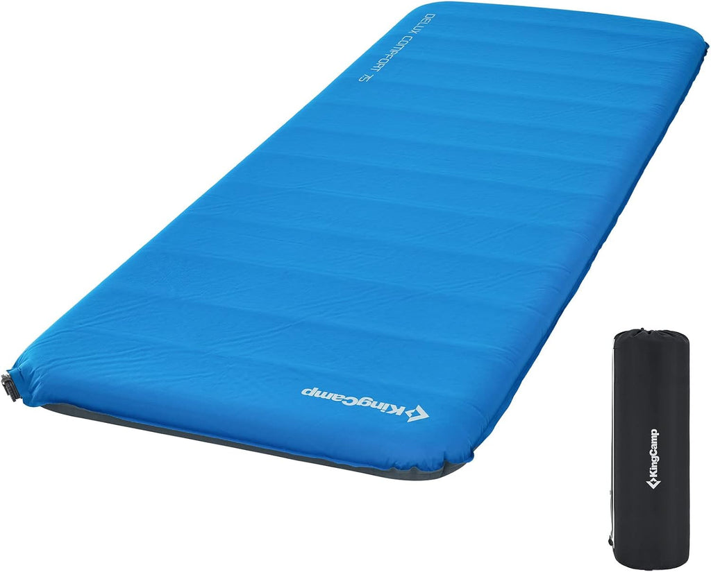 Blue Self Inflating Insulated Camping Sleeping Pad A7034