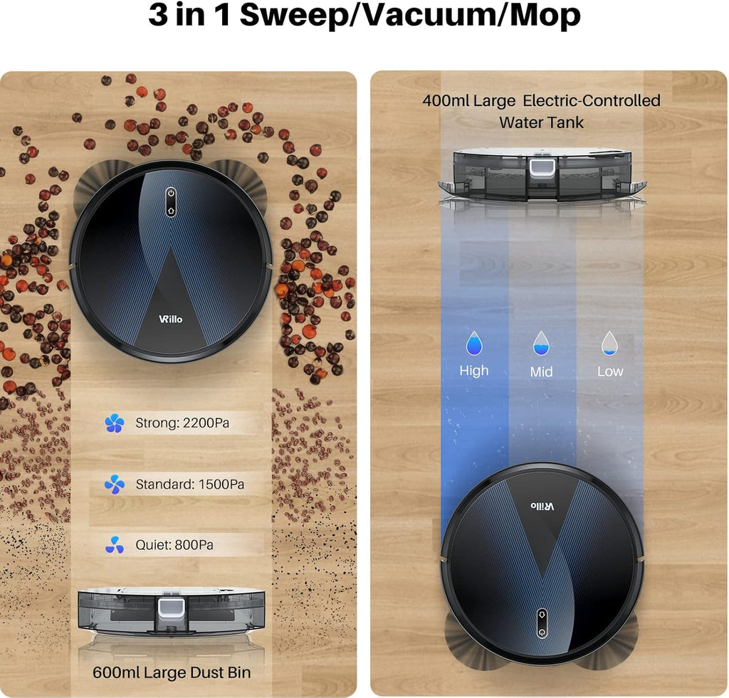 Robot Vacuum and Mop Cleaner with Self-Charging Y960