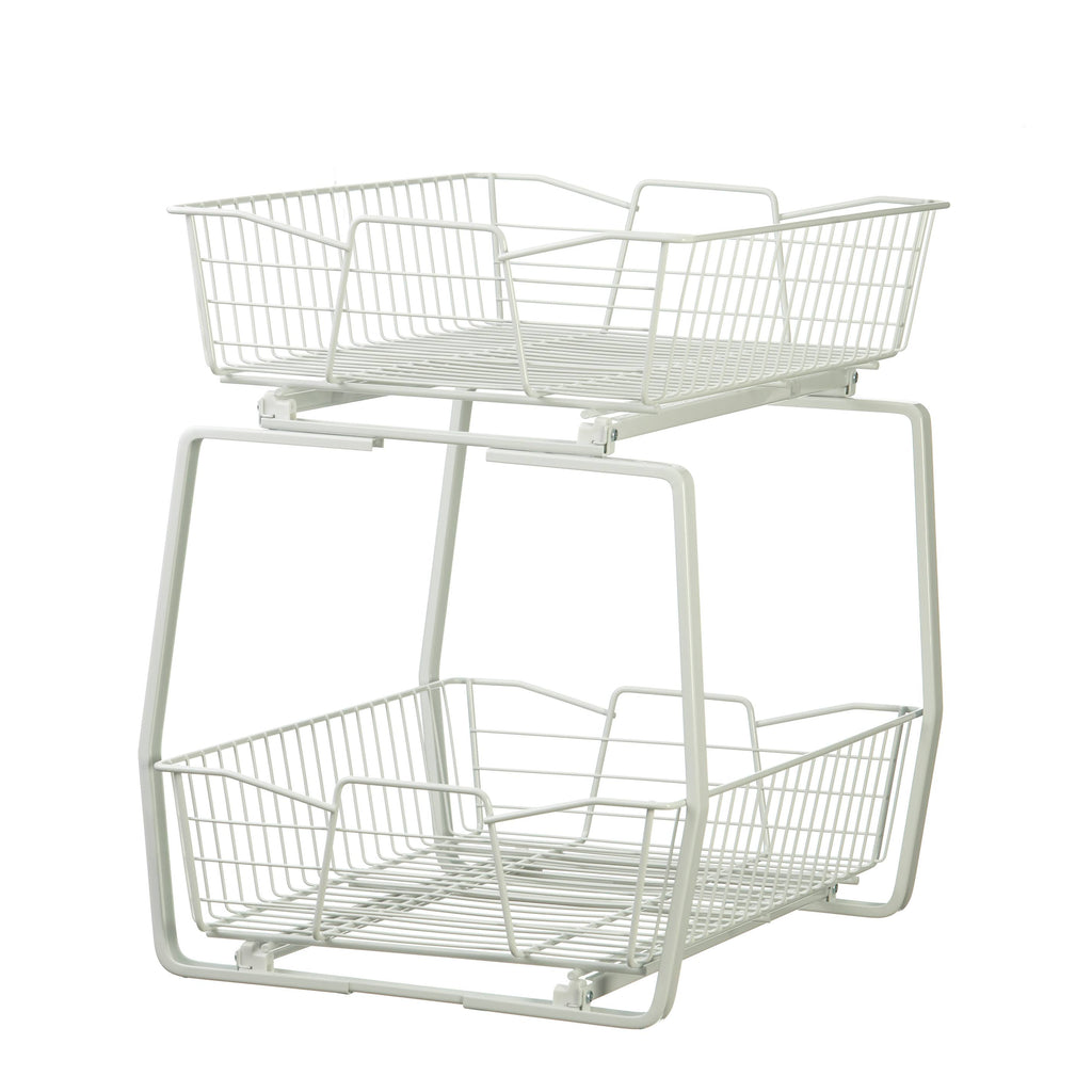 White 2 Tier Kitchen Cabinet Organizer D191366