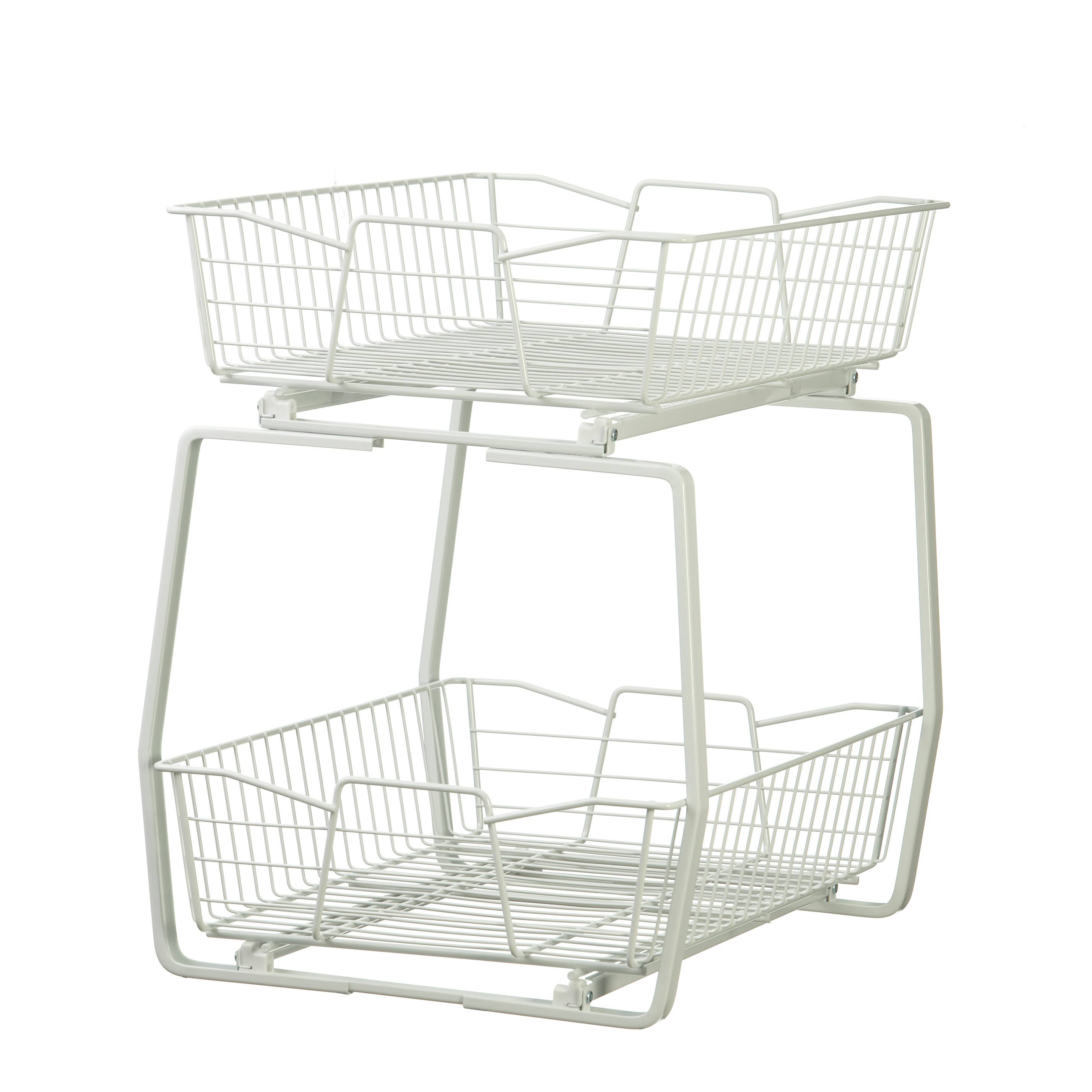 White 2 Tier Kitchen Cabinet Organizer D191366