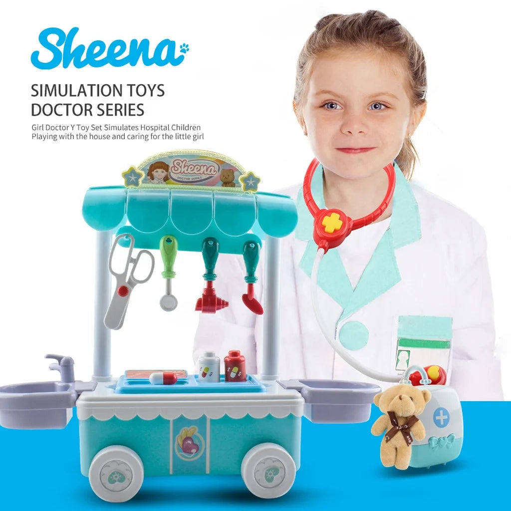 Doctor Kit Surgical Car with Music Children Play House Educational Role Play C251
