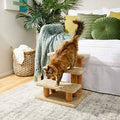 Beige 3-Step Carpet Wooden Cat Steps Y18848