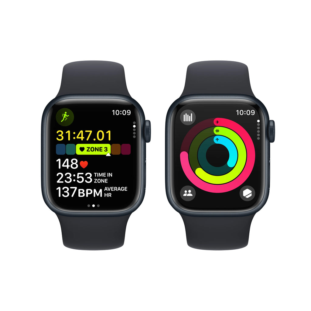 Apple Watch Series 9 GPS + Cellular 41mm Midnight Aluminum Case with Midnight Sport Band - M/L D46366