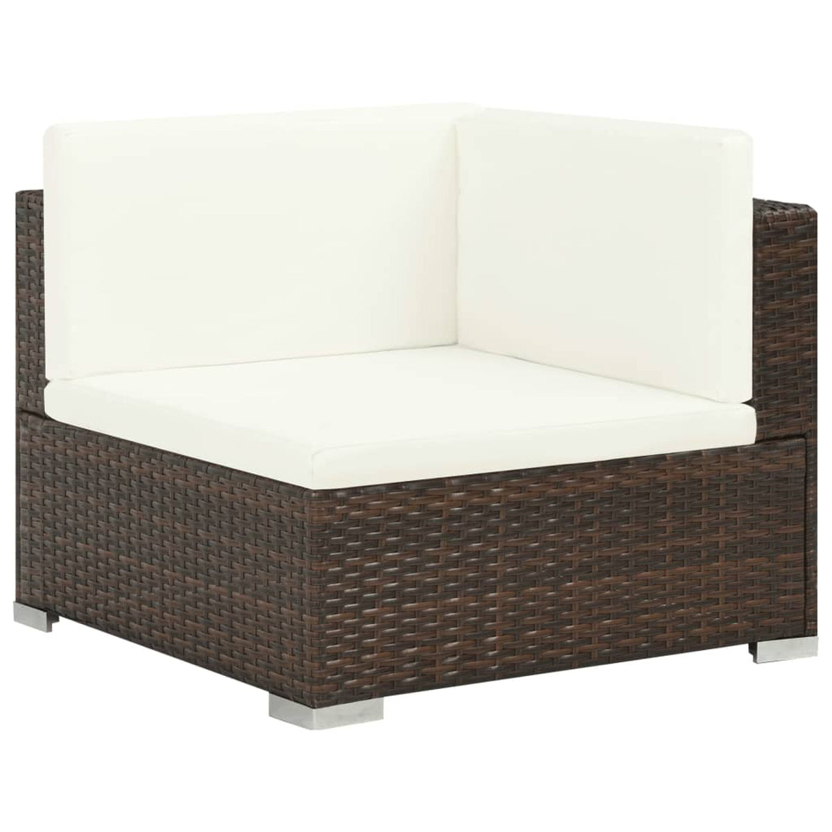 6 Piece Brown Poly Rattan Outdoor Sectional Sofa Set with Coffee Table B254