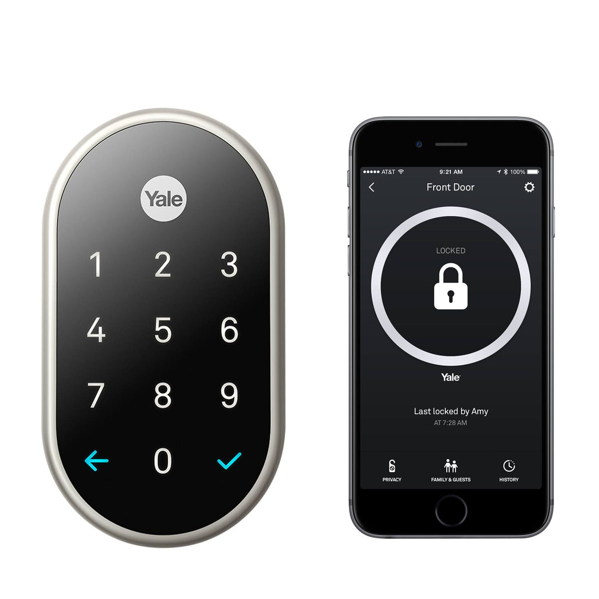 Keyless Push Button Deadbolt in Satin Nickel U970