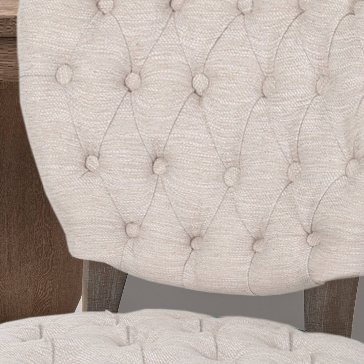 Tufted Dining Chair with Cabriole Legs Set of 2 Light Gray T946