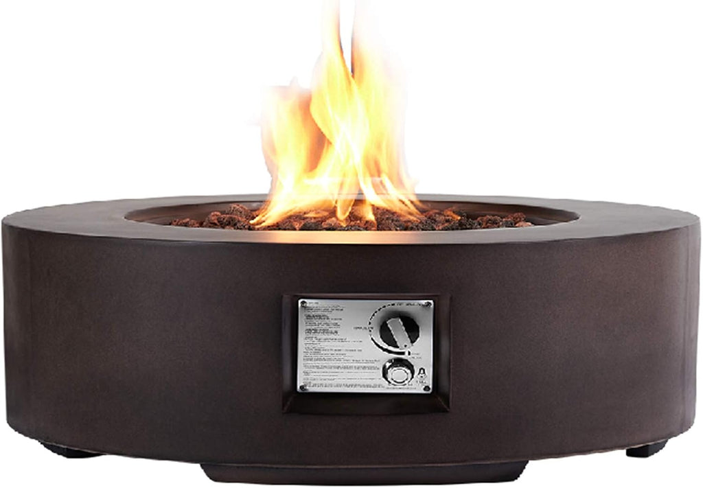 30in Outdoor Propane Fire Pit with Lava Rocks D833