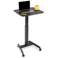 Black Mobile Podium with Pneumatic Height Adjustments U3471