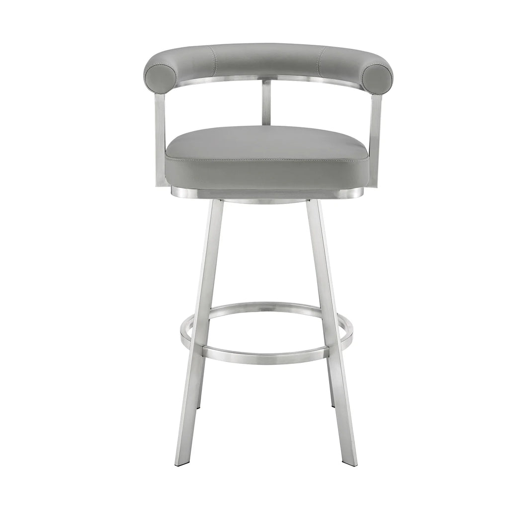 26" Swivel Counter Stool in Gray/Chrome E99894