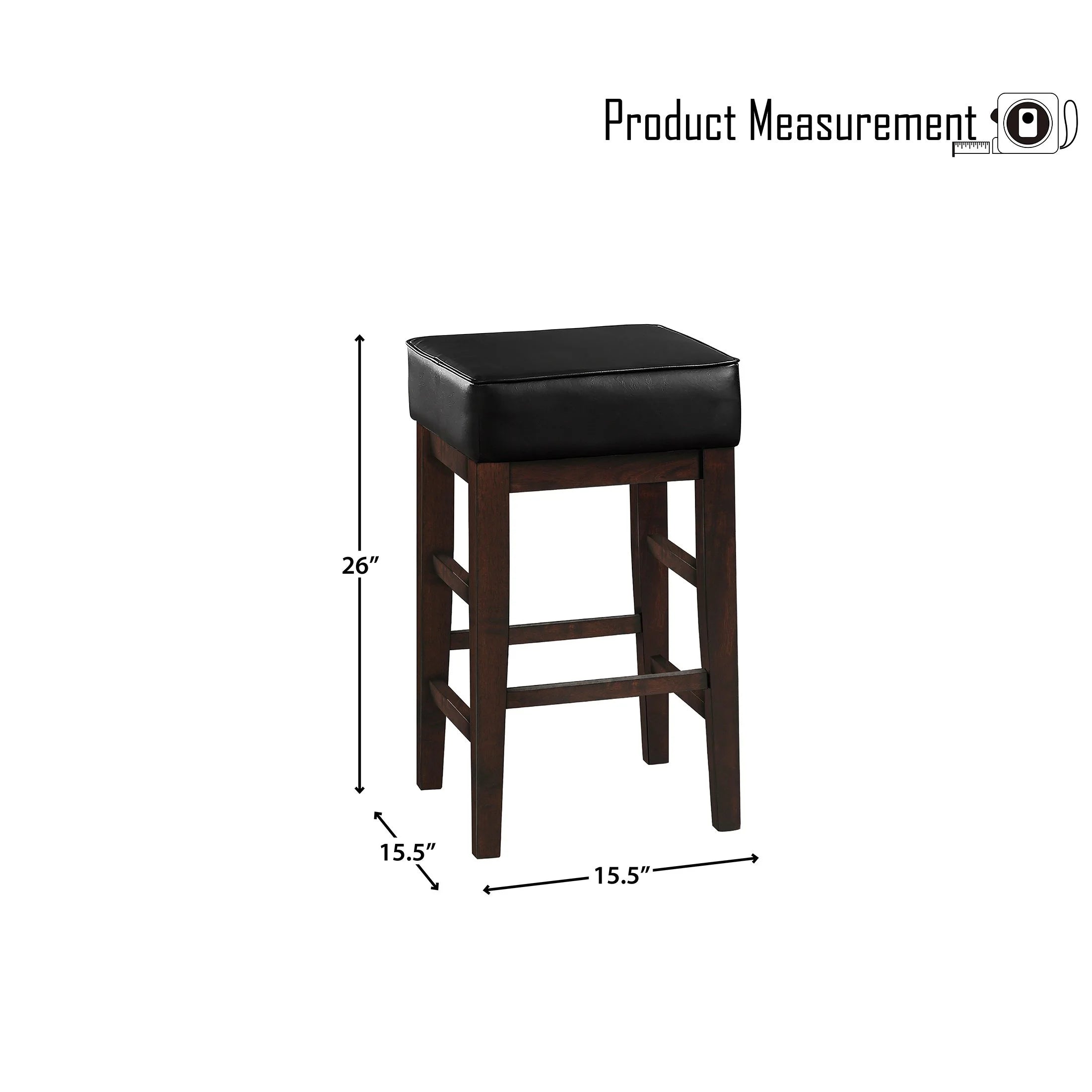 Black Counter Height Barstool Set of 2 P462420