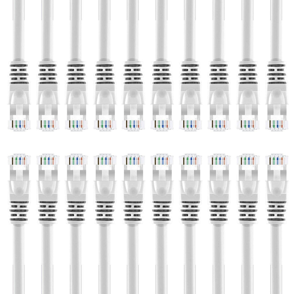 100-Pack Cat 6 Ethernet Cable White 0.5 Feet D730