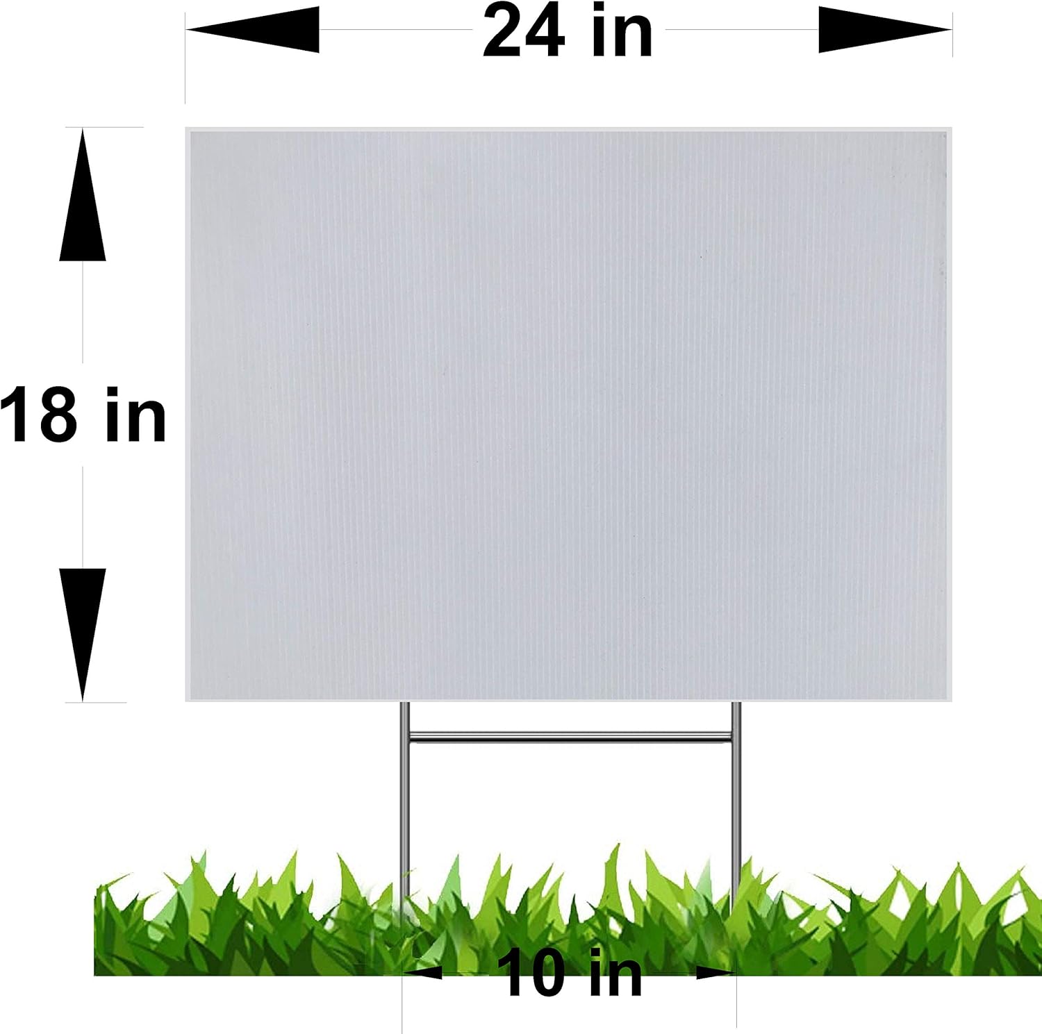 30 Pc White Blank Yard Signs with Metal Stakes O45696