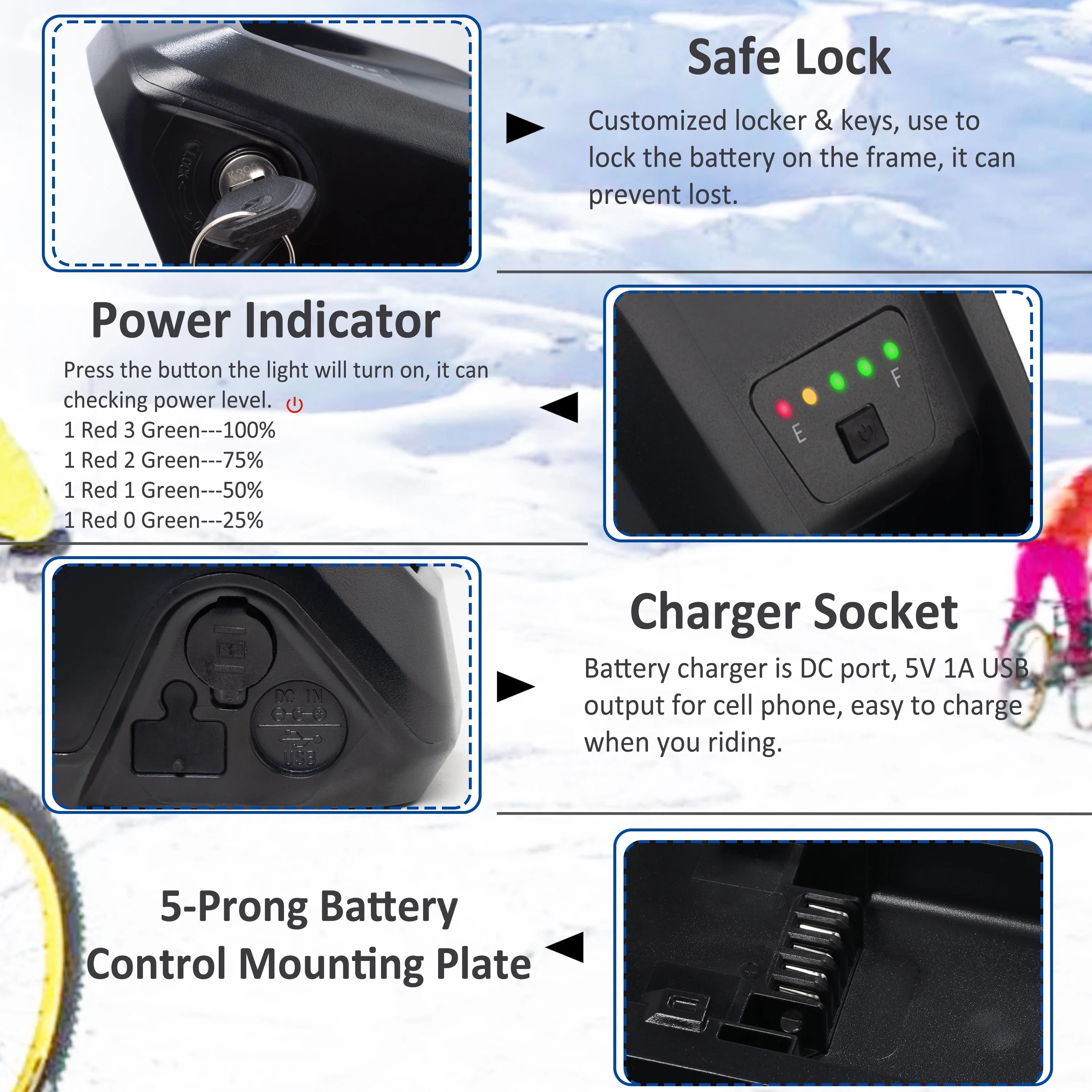 36V 20Ah Lithium Ebike Battery with 3A Charger Z238528
