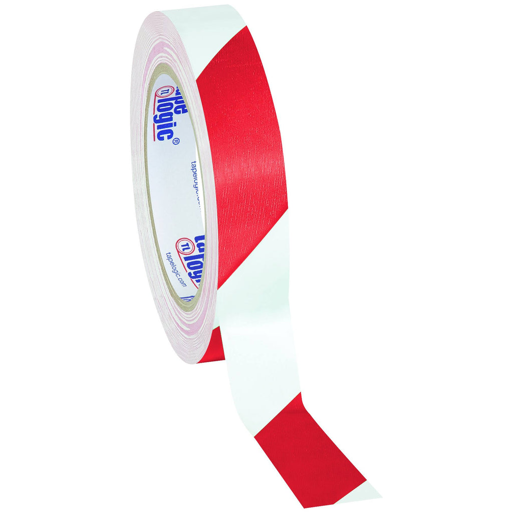Red/White Striped Vinyl Safety Tape, 1x22 x 36 yds, 48/Case I363901