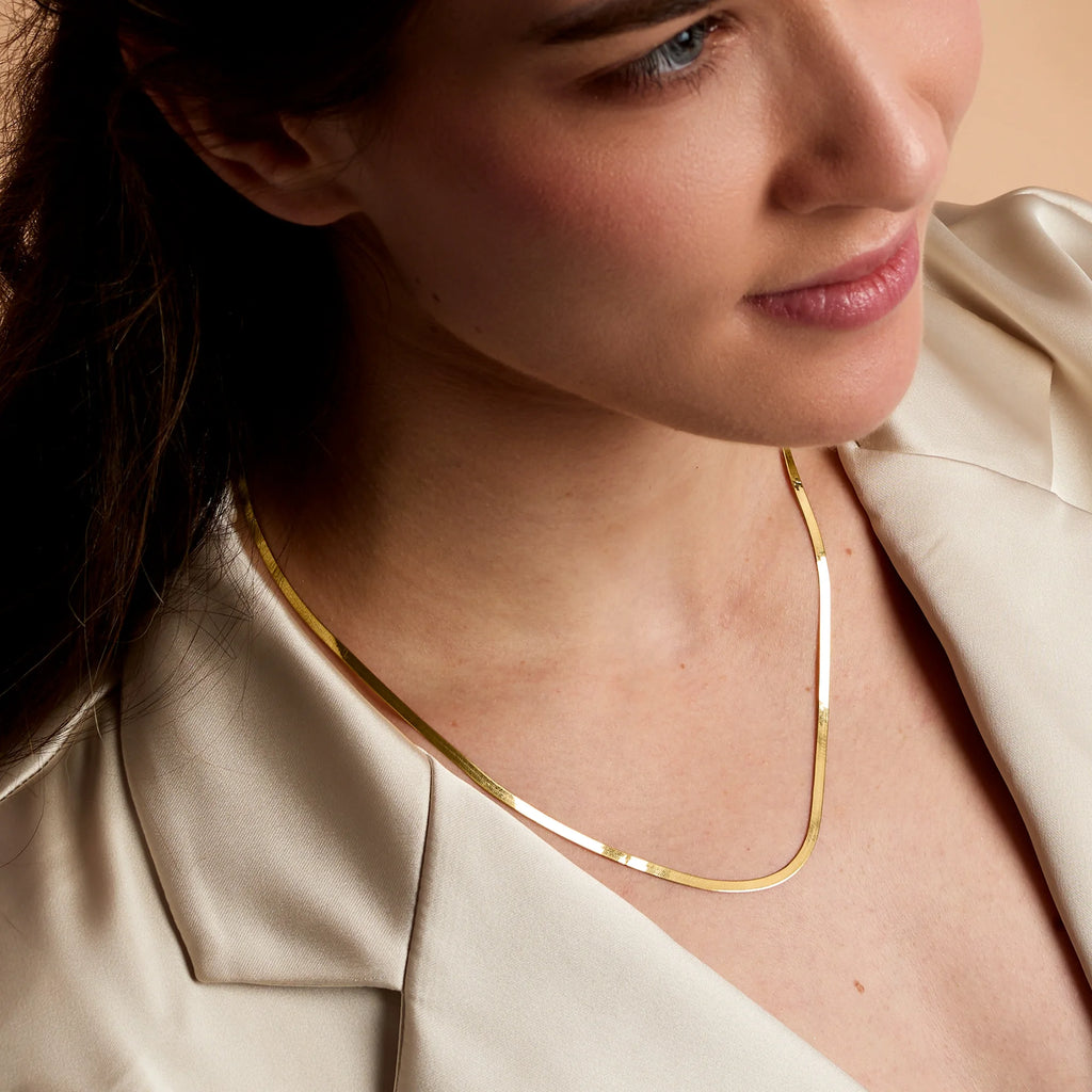 14kt Yellow Gold Herringbone Necklace W301552