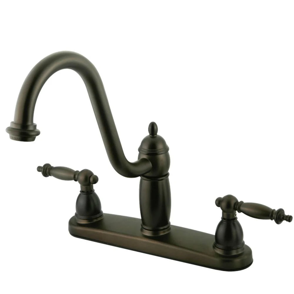 Oil Rubbed Bronze Double Handle Kitchen Faucet E9500