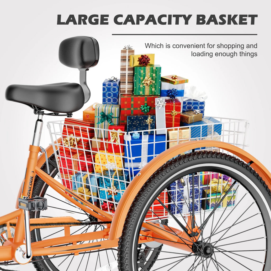 26" 7-Speed Tricycle with Basket U349189