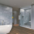 Frameless Hinged Reversible Shower Door and Panel in Brushed Nickel R31627