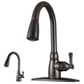 Oil Rubbed Bronze Single Lever Handle Kitchen Faucet with Pull-Down Sprayer Spout E8163