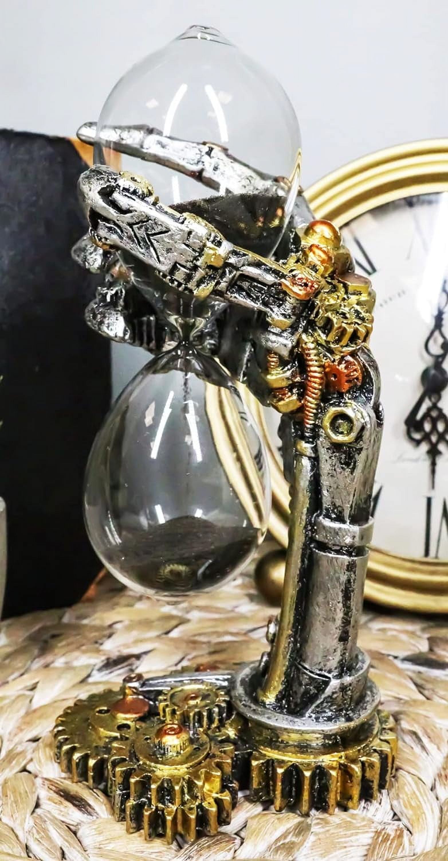 Steampunk Sand Timer with Black Sands Figurine Accent Decor L96319