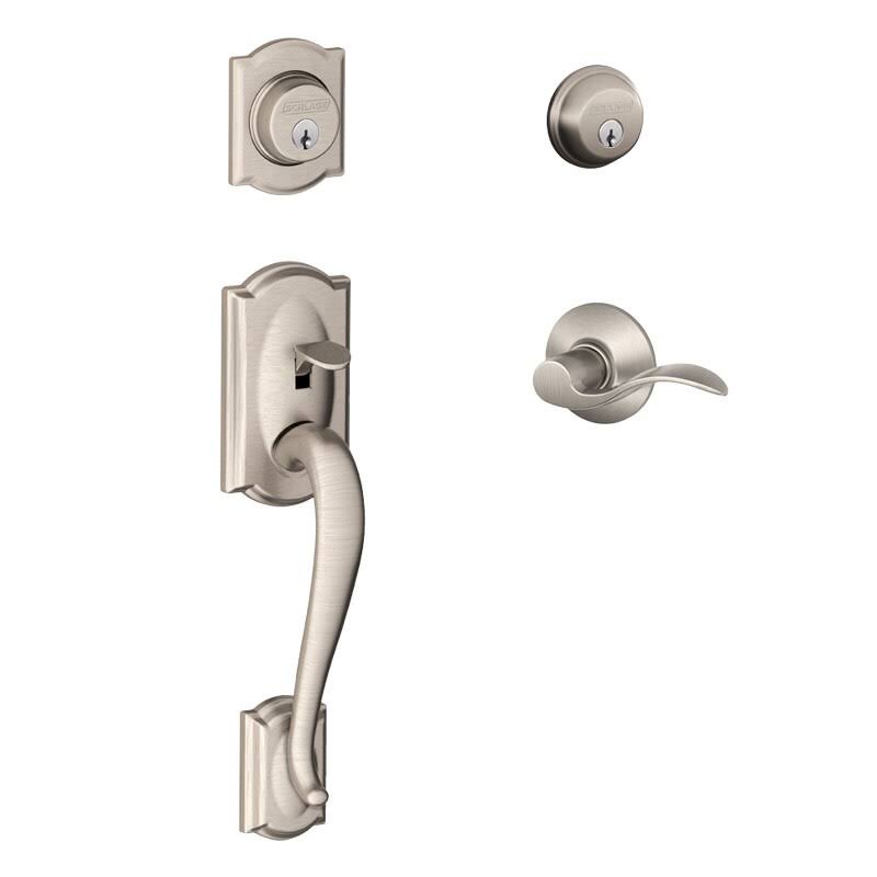 Double Cylinder Sectional Handleset with Left Handed Acc - Satin Nickel S97252