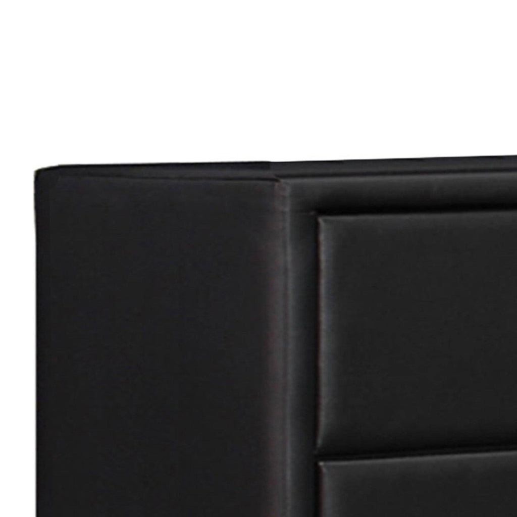 Black 5 Drawer Leatherette Wooden Frame Chest with Tapered Legs K84144