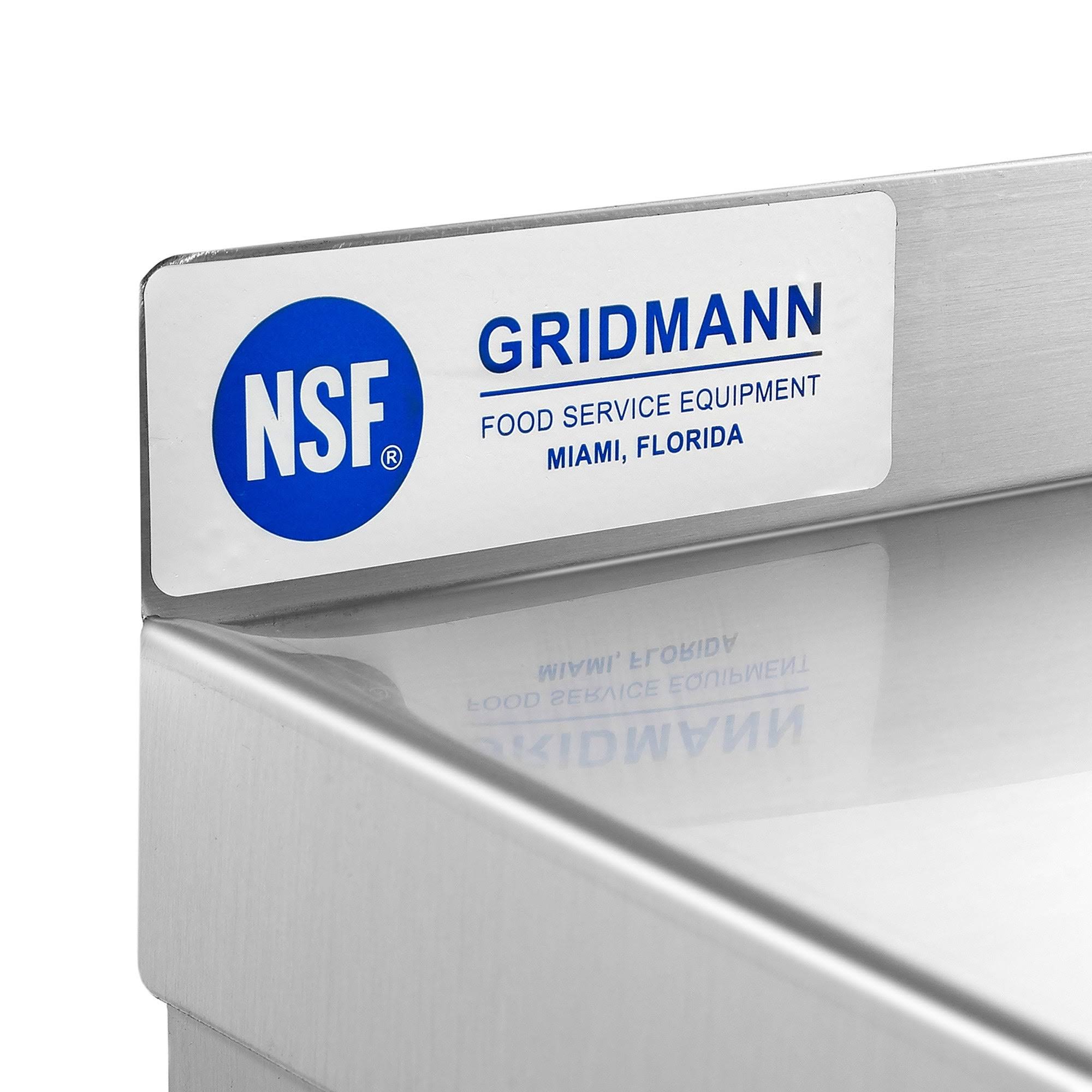 NSF Stainless Steel Kitchen Wall Mount Shelf with Backsplash R3351